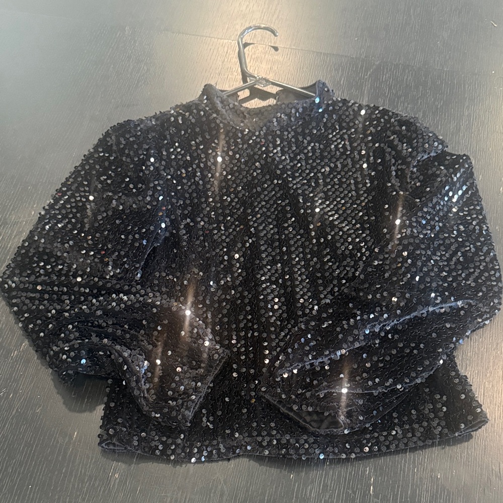 Sanctuary Black Sequin Long-Sleeve Top